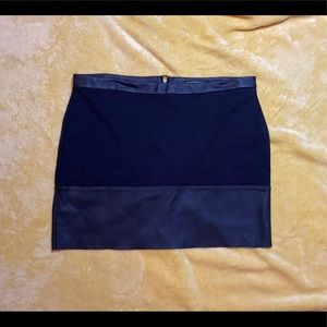 Leather & cotton skirt